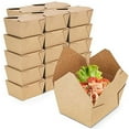 thumbnail image 1 of Fit Meal Prep 450 Pack 30 oz Disposable Take Out Containers Microwaveable Kraft Paper To Go Boxes, 1 of 7