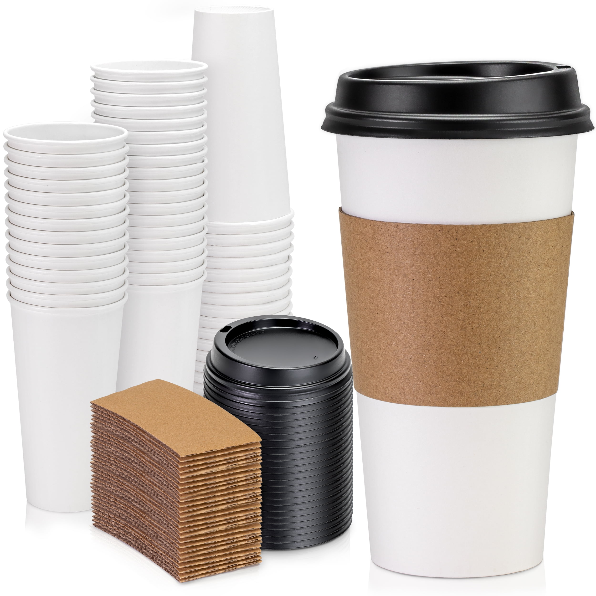  AMZ Empire Disposable Foam Coffee Cups Hot Drink Beverage To Go 20  Ounce 50/Case With Lids : Everything Else