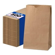 Fit Meal Prep 500 Pack 12 lb Brown Paper Lunch Bags, 13 x 7 x 4.5" Durable Paper Bags Bulk for Packing, Delivery, Take Out, Grocery, Retail Shopping, Premium Kraft Sack for Snacks, Bakery