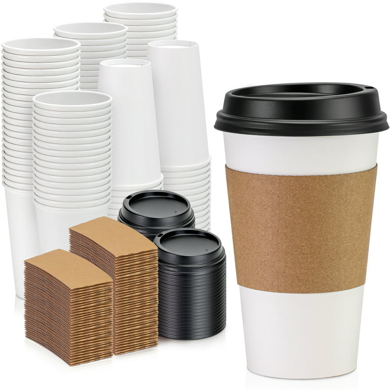 [500 Pack] Disposable Coffee Cups - 16 oz White Double Wall Insulated To Go  Coffee Cups - Kraft Pape…See more [500 Pack] Disposable Coffee Cups - 16