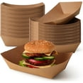 thumbnail image 1 of Fit Meal Prep 500 Pack 3 lb Paper Food Boats Heavy Duty Disposable Trays, Kraft Brown for Parties Fairs Picnics Carnivals, Holds Tacos Nachos Fries Hot Dogs Grease Resistant, 1 of 7