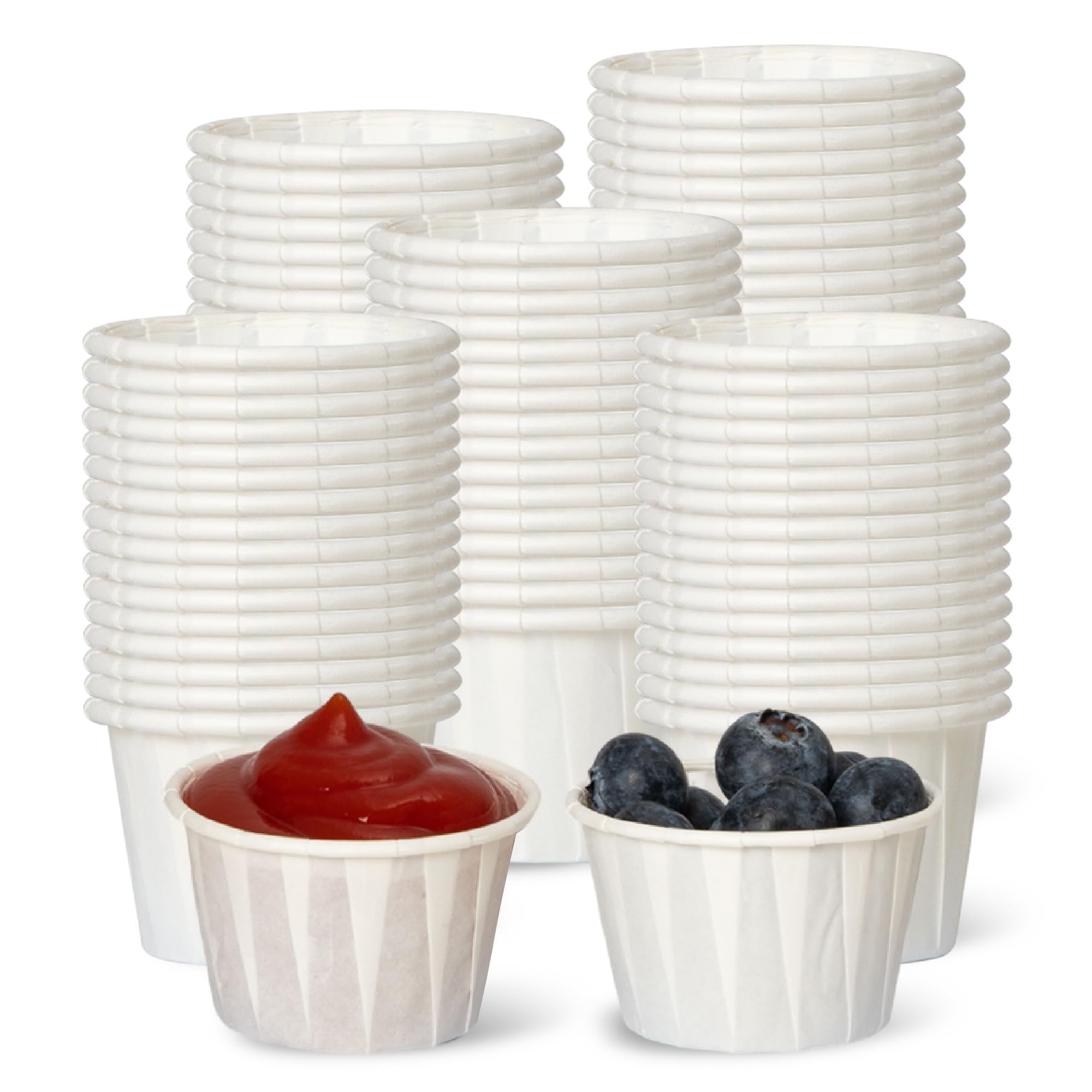 Fit Meal Prep [5000 Pack] 1 oz Paper Souffle Portion Cups for