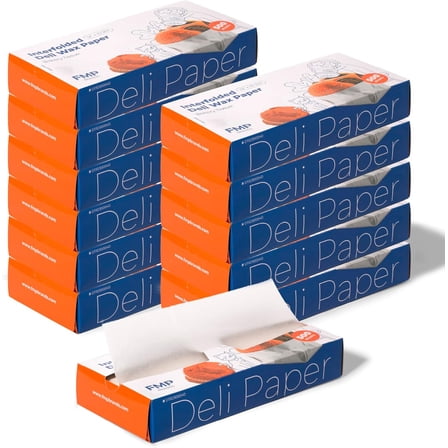 Fit Meal Prep [6000 Pack] 12 x 10.75" Wax Paper Sheets for Food, Interfolded Precut Deli Paper, Pop Up Grease-Proof Sandwich Paper Wraps, Waterproof for Lunch, Food Basket, Microwave Cover, BBQ