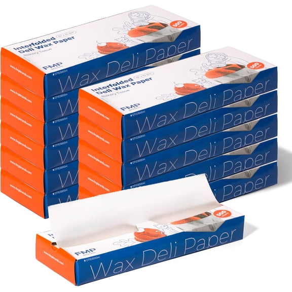 Fit Meal Prep [6000 Pack] 15 x 10.75" Wax Paper Sheets for Food, Interfolded Precut Deli Paper, Pop Up Grease-Proof Sandwich Paper Wraps, Waterproof for Lunch, Food Basket, Microwave Cover, BBQ