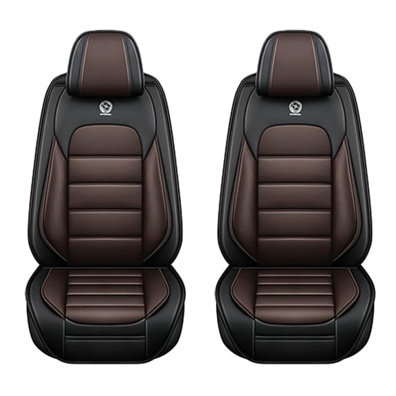Fit for Nissan 96% Car Models,Artificial Leather Front Set Car Seat Covers,Airbag-Compatible,Non-Slip Car Seat Cushions,Easy to Install(Brown+Balck,Standard)