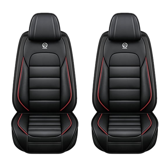 Fit for Nissan 96% Car Models,Artificial Leather Front Set Car Seat Covers,Airbag-Compatible,Non-Slip Car Seat Cushions,Easy to Install(Red+Black,Standard)