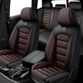 thumbnail image 1 of Fit for Nissan 98% Car Models Full Set Leather Car Seat Covers Waterproof Soft Car Seat Protectors Soft Vehicle Cushion Cover for Cars SUV Sedan（Black&Coffee）, 1 of 6