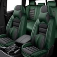 thumbnail image 1 of Fit for Nissan 98% Car Models Full Set Leather Car Seat Covers Waterproof Soft Car Seat Protectors Soft Vehicle Cushion Cover for Cars SUV Sedan（Luxury,Black&Green）, 1 of 6