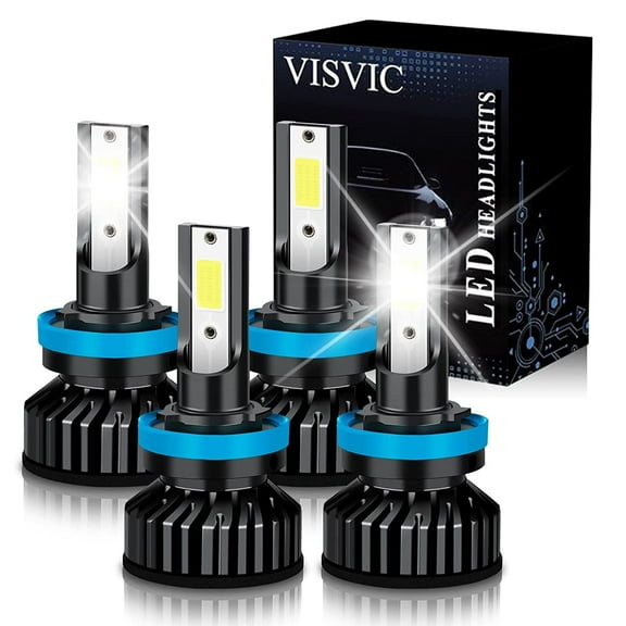 Fit For Nissan Altima (2007-2018) LED Headlight Bulbs,H9+H11 High/Low Beam LED Headlights Bulb Conversion Kit, IP65 Waterproof, 6000 Cool White, Pack of 4, Headlight Bulbs