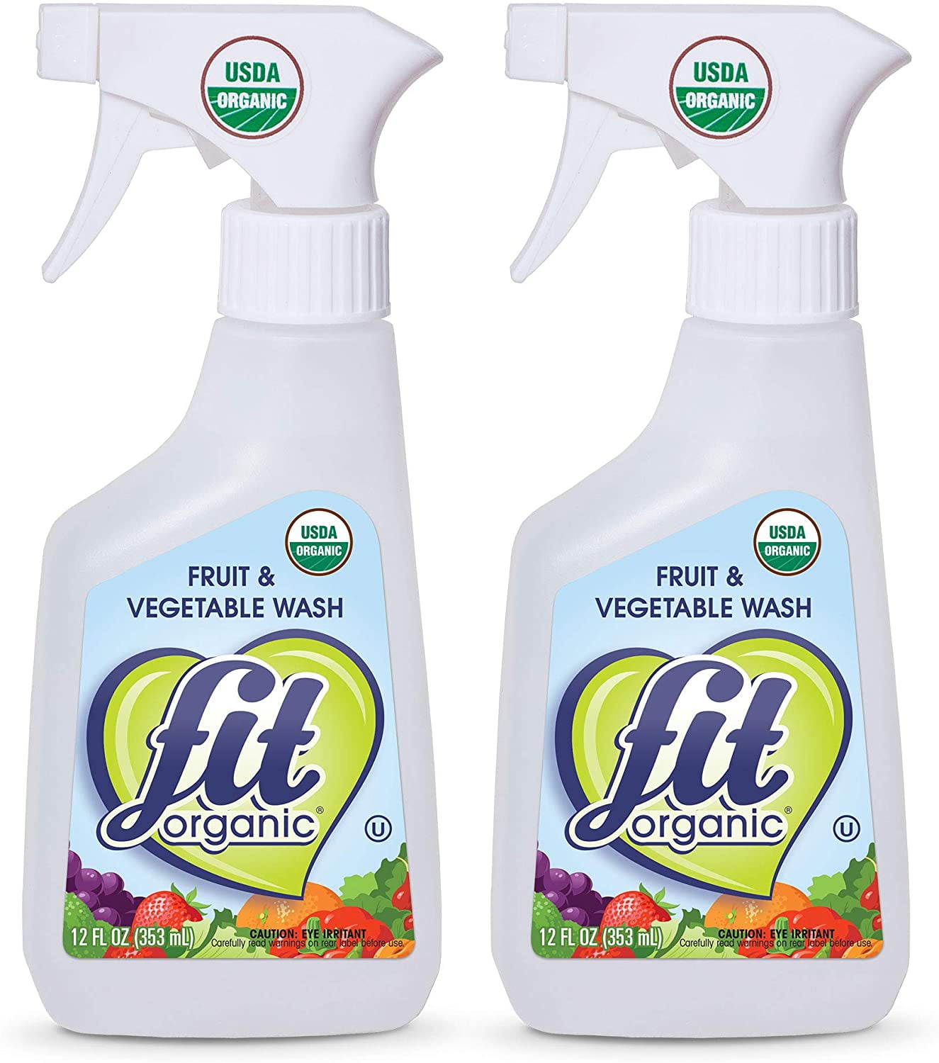 Fit Organic Fruit and Vegetable Wash 12 oz Sprayer 2 Pack