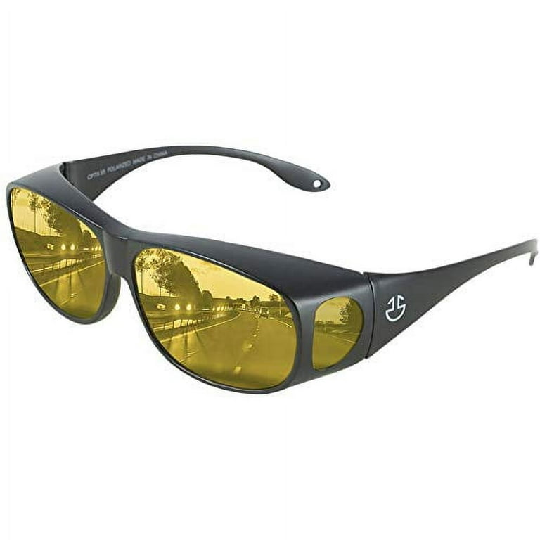 URUMQI Night Driving Glasses Bundle with Polarized Fitover Sunglasses, Anti  Glare Night Vision Glasses & Wrap Around Sun Glasses for Men Women