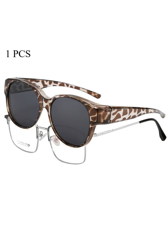 Fit Over Glasses Sunglasses for Women Men, Oversized Cat Eye Sunglasses Polarized 100% UV400 Protection Eyewear Lightweight Classic Fun Trendy