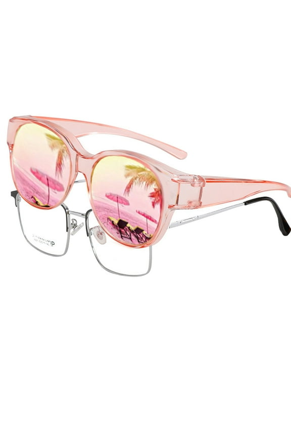 Fit Over Glasses Sunglasses for Women Men, Oversized Cat Eye Sunglasses Polarized 100% UV400 Protection