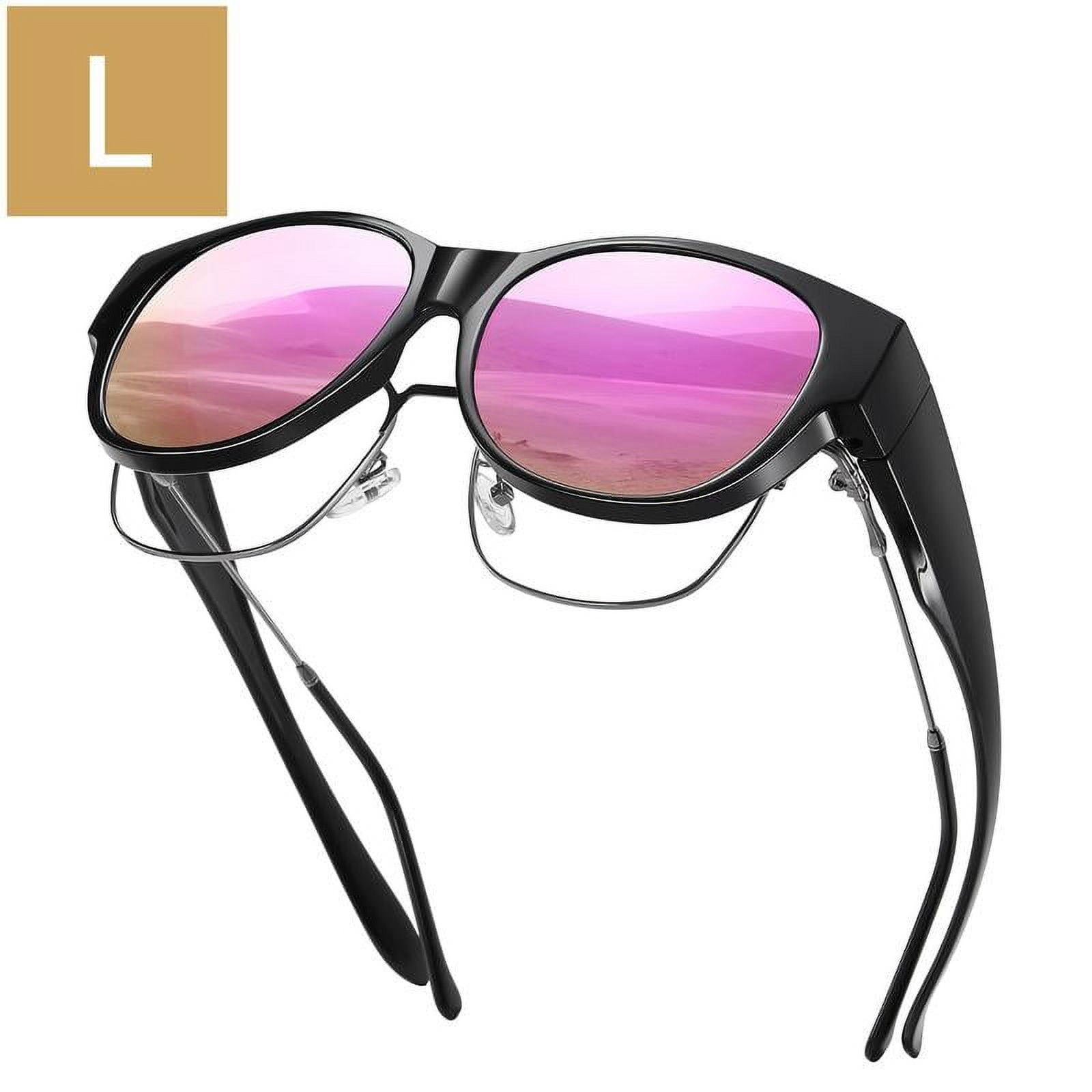 Fit Over Glasses Sunglasses for Women Men, Oversized Cat Eye 