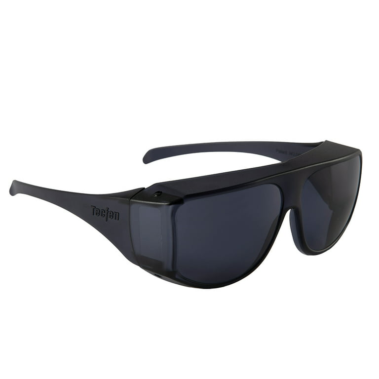 Fit Over Sunglasses, Smoke Color, 100% UVA/UVB Protection; Polycarbonate  Lenses