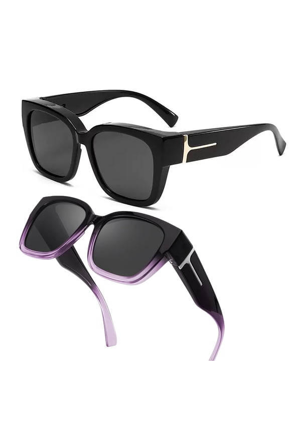 Fit Over Sunglasses for Women Men, Oversized Square Over Glasses Sunglasses for Outdoor