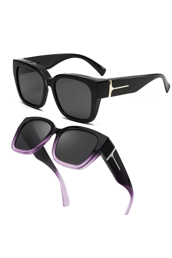 Fit Over Sunglasses for Women Men, Oversized Square Over Glasses Sunglasses for Outdoor