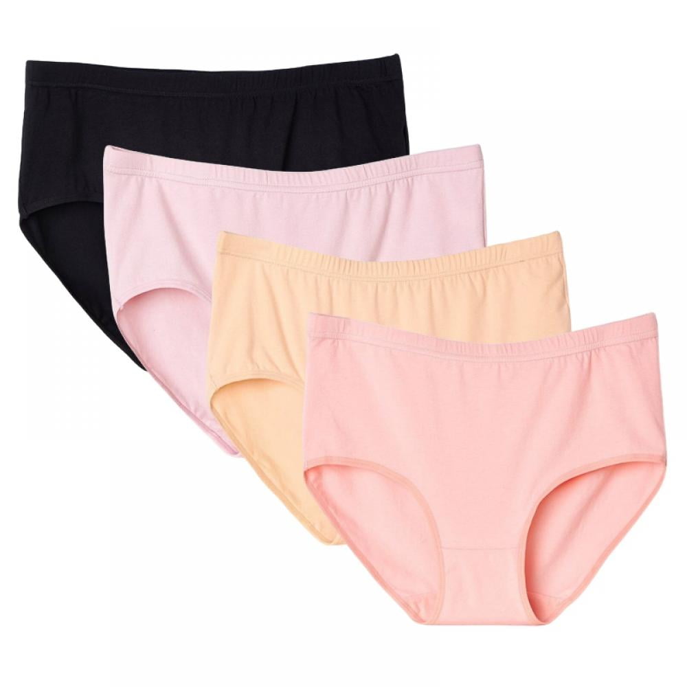 Fit Panties for Women Plus Size - Middle Waisted Ladies Soft Breathable  Full Coverage Stretch Briefs