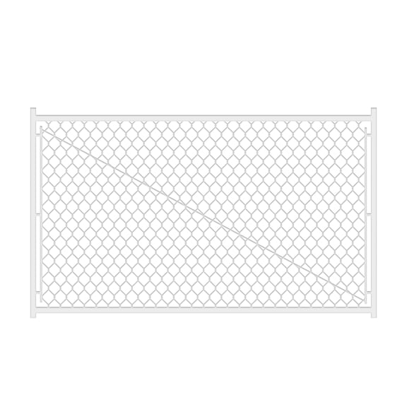 Fit-Right 3.8' Adjustable Chain Link Gate Kit with Round Corner Frame