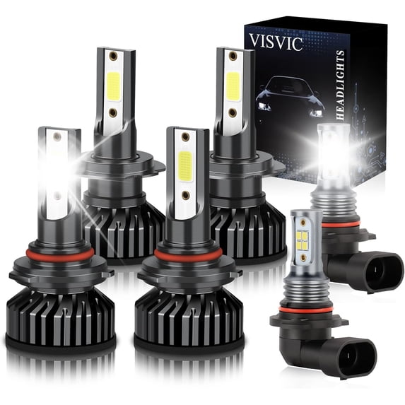 Fit For SUBARU OUTBACK (2005-2009) LED Headlight Bulbs cabo, 9005/HB3 High Beam + H7 Low Beam + 9006 Fog Light LED Bulbs, 6000K Cool White LED Headlight Conversion Kit, Pack of 6