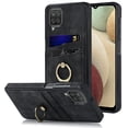 thumbnail image 1 of Fit for Samsung Galaxy A12 5G Case Card Pocket 360° Rotatable Ring Holder Kickstand, Shockproof Drop Resistant PU Leather Soft TPU Back Protective Phone Case For Samsung Galaxy A12 5G, Black, 1 of 8