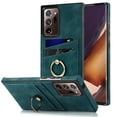 thumbnail image 1 of Fit for Samsung Note 20 Ultra Case Card Pocket 360° Rotatable Ring Holder Kickstand, Shockproof Drop Resistant PU Leather Soft TPU Back Protective Phone Case For Samsung Galaxy Note 20 Ultra, Blue, 1 of 8