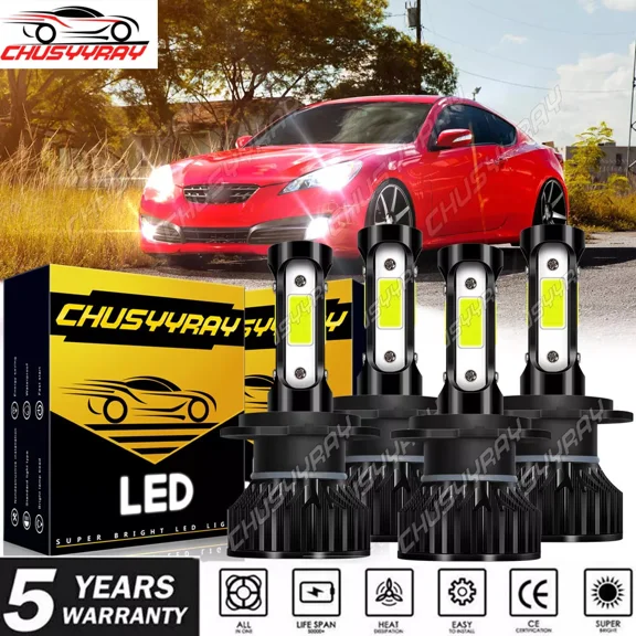 Fit Smart Fortwo 2008-2015 LED Headlight Hi/Lo Beam white 6000K Bulbs 1:1 Halogen Design