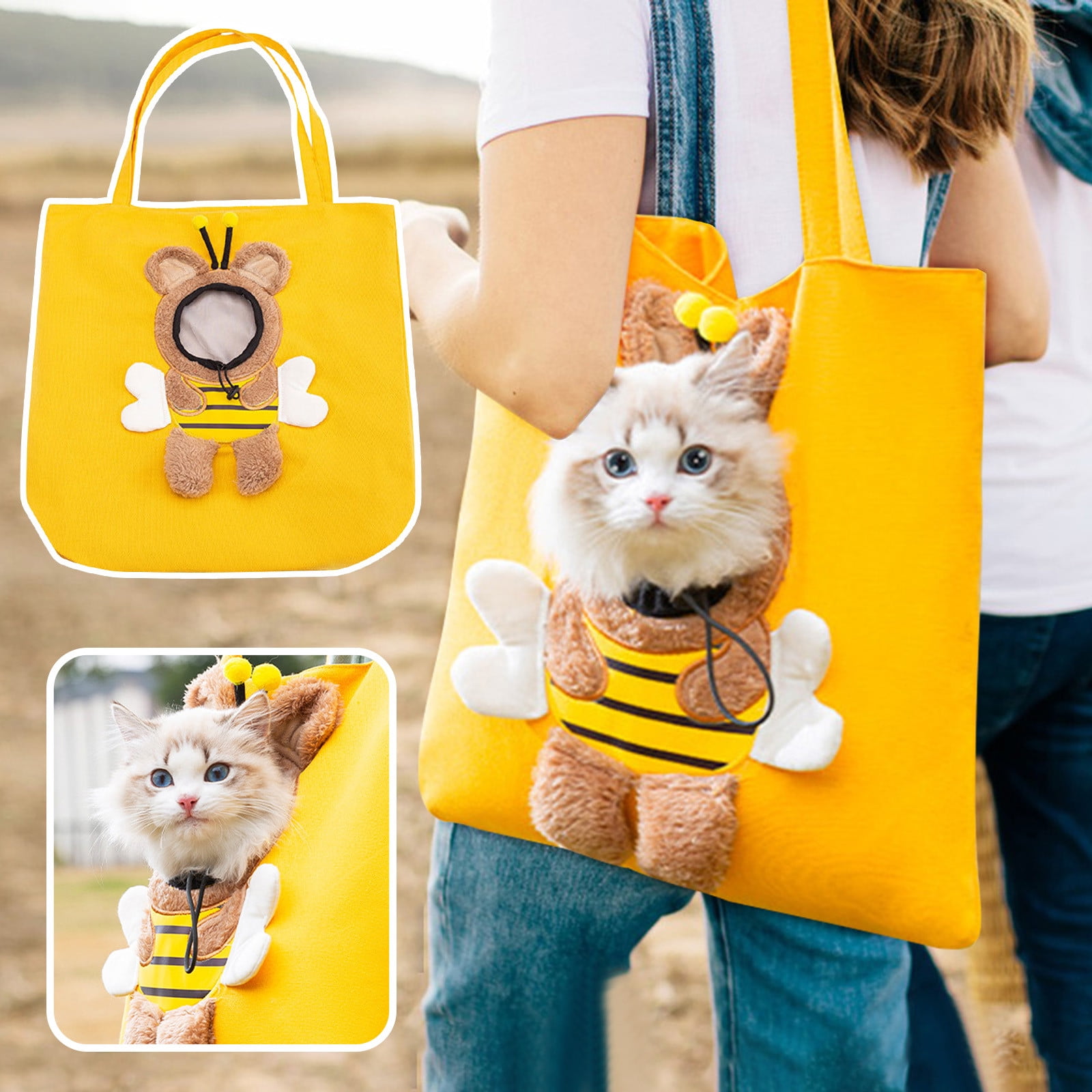 Fit Storage Bag & Box Pet Shoulder Carrying Bag Little Bee Zoon Shaped ...