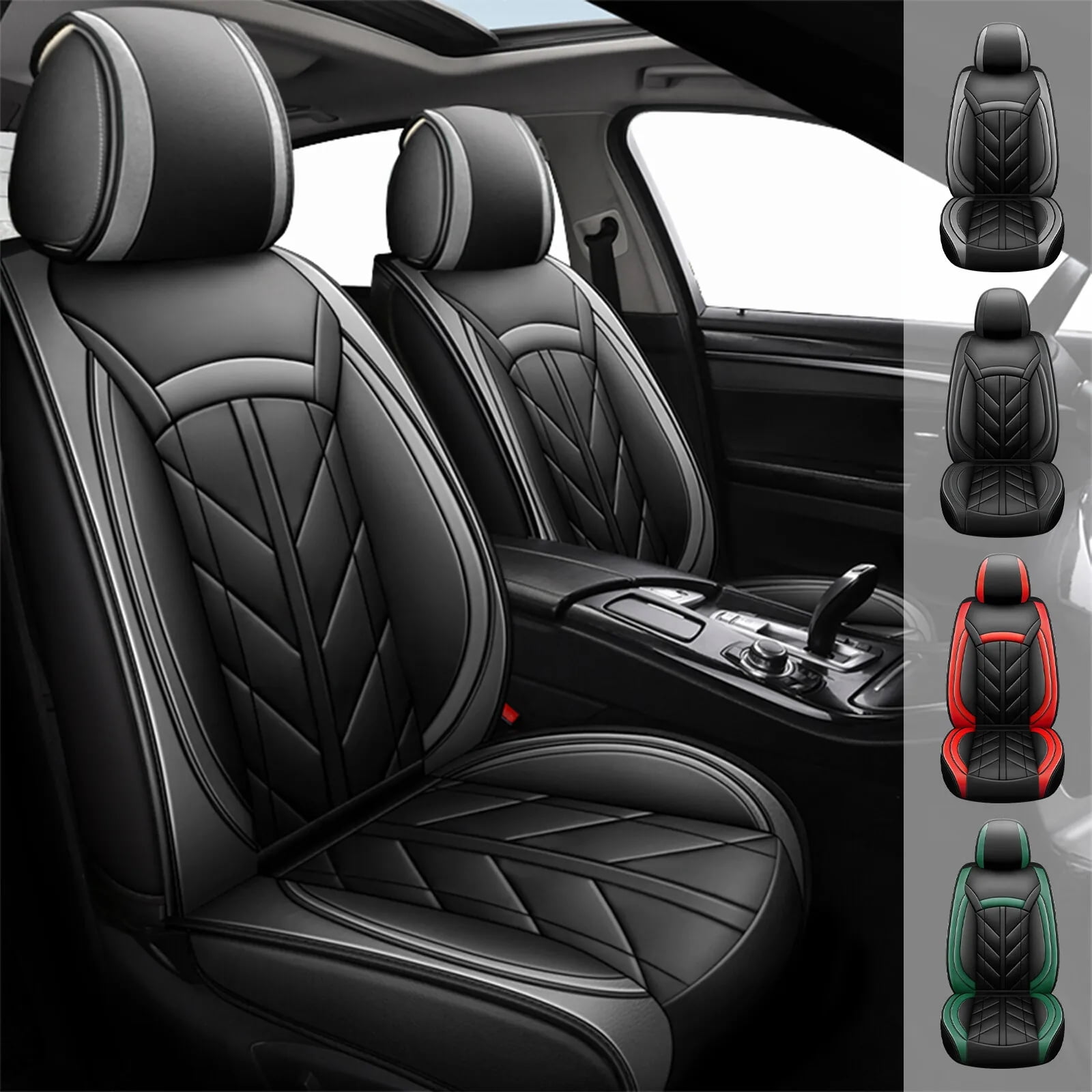 Fit for Subaru Forester 2000-2025 Car Seat Covers, Comfortable Leatherette Front Back Seat Cushion Protector Full Set for Crosstrek| Impreza| Legacy| Outback Black Gray