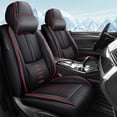 thumbnail image 1 of Fit for TOYOTA AVALON 2004 Seat Cover, Leather Front two seats With a Headrest and Lumbar Support Protect and Upgrade Seats, Black and Red Edges Car Seat Covers, Beautify the Interior of Old Cars, 1 of 7