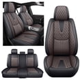 thumbnail image 1 of Fit for TOYOTA CAMRY 2015, Premium Leather Full Set of 5 Seats With Lumbar Support Beautify Interior, Black and Coffee Car Seat Covers, Airbag-Compatible, 1 of 9