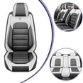 thumbnail image 1 of Fit for TOYOTA TACOMA 2012, Gray and White Car Seat Covers, PU Leather 5 Piece Full Set With Lumbar Support Beautify Interior, Only CREW CAB PICKUP, Airbag-Compatible, 1 of 7