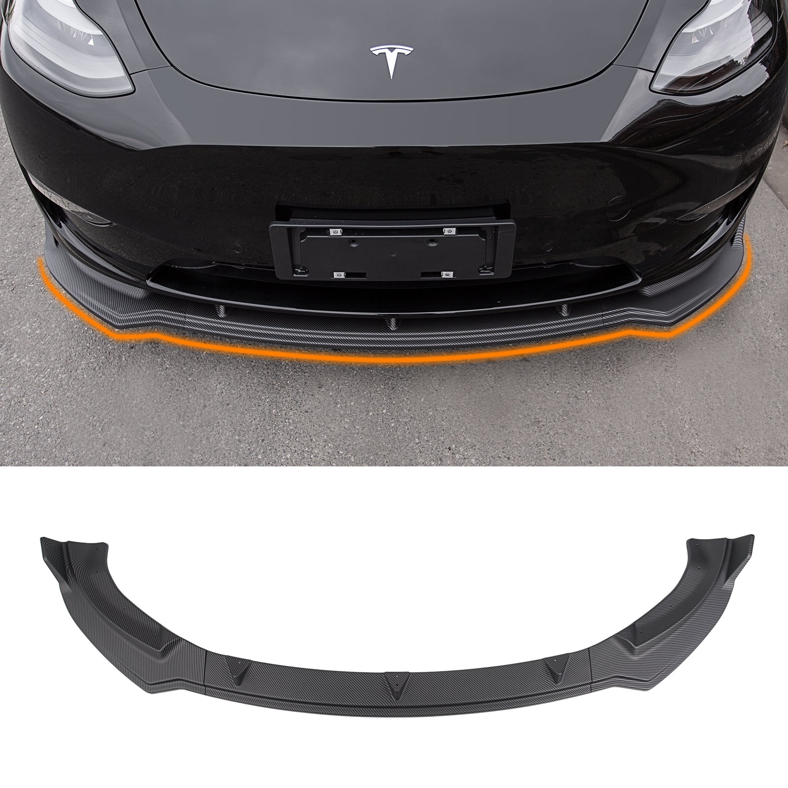 2Pcs Red Carbon Fiber Exterior Car B-Pillar Cover Trim For Tesla Model Y 