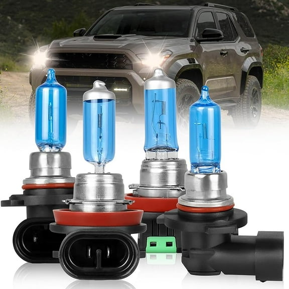 Fit For Toyota 4Runner 2006-2020 Light Bulbs High Performance Halogen Headlight Bulbs 9005 High Beam+H11 Low Beam Combo, Front Light Car Replacement Bulb Plug and Play, 4PCS