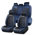 thumbnail image 1 of Fit for Toyota Camry 2020, Faux Leather 360° Full Coverage Seat Set Scratch & Wear Resistant Easy to Clean & Maintain, Blue Car Seat Covers, Airbag-Compatible, 1 of 9