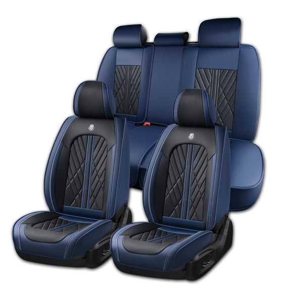 Fit for Toyota Camry 2020, Faux Leather 360° Full Coverage Seat Set Scratch & Wear Resistant Easy to Clean & Maintain, Blue Car Seat Covers, Airbag-Compatible