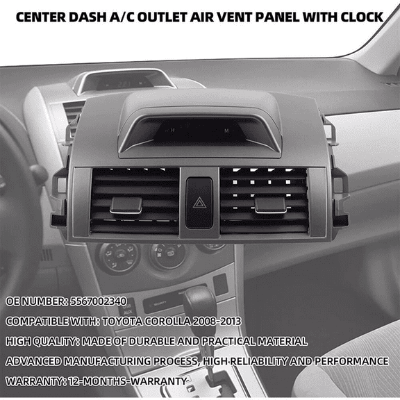 Fit Toyota Corolla 2009-2013 Center Dash A/C Outlet, Air Vent Panel Replacement