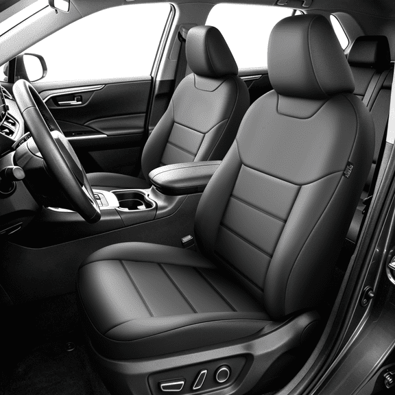 Fit for Toyota FJ Cruiser 2011-2014 Car Seat Protector,5-Seat Full Set Faux Leather Seat Covers,Horizontal Panel Design,Airbag Compatible,Stretch Fit,Non-Slip,Black