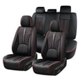 thumbnail image 1 of Fit for Toyota Rav4 2002, Red Edge Car Seat Covers, Faux Leather 5 Seats Full Set Waterproof Protect and Upgrade Seats, Beautify the Interior of Old Cars, 1 of 9