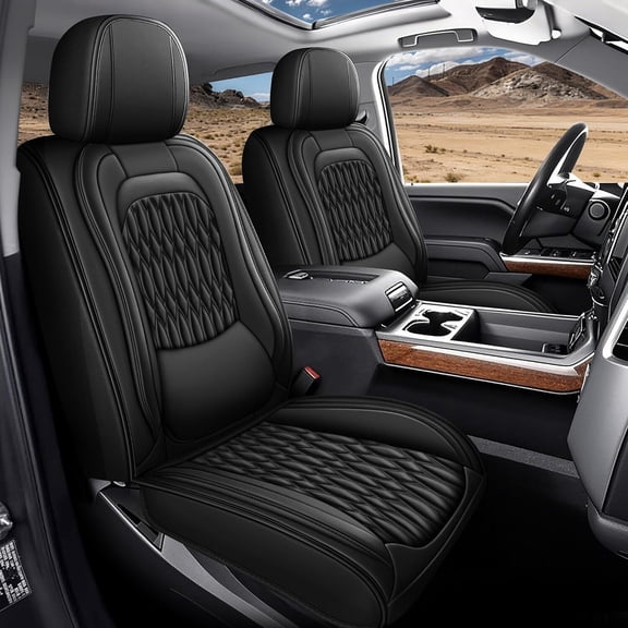 Fit for Toyota Tacoma 2024-2026 5-Seats Seat Covers Faux Leather Seat Covers Full Set Car Cushion Pick-up Double Cab SR,SR5,TRD Sport,TRD Off-Road,Fully Covered with Lumbar Support