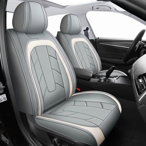 Fit for Volkswagen CC 2009-2017 Seat Covers, Nappa Leather, 360° Full Protection, Thick Padding & Memory Foam, Waterproof & Stain-Resistant Car Seat Cover (5 Seats,Gray)
