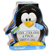 Cool Coolers by Fit & Fresh Kids Penguin Ice Packs, Multicolored, 4-Pack