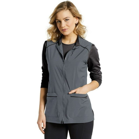 Fit by White Cross Women's Zip Front Tech Solid Scrub Vest