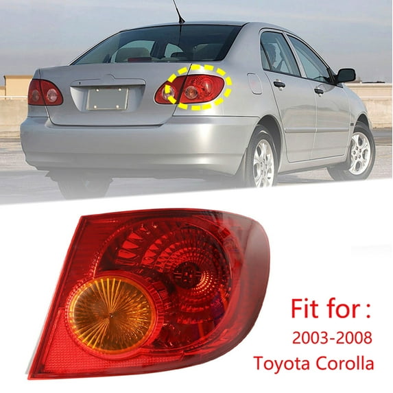 Fit for 03-08 Corolla Tail Light Housing Assembly RH, Rear Right Passenger Side Tail Lamp without Bulbs