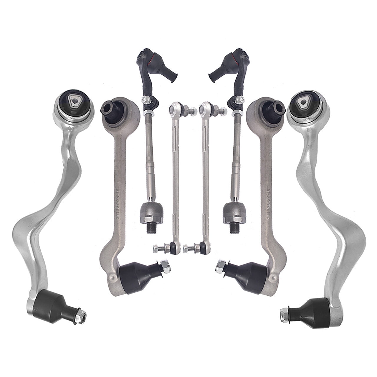 Fit for 06-13 BMW 128i 135i 325i 328i 330i 335i Front Control Arm with Ball Joints Sway Bar Link Tie Rods Assembly Kit (8 Pcs)