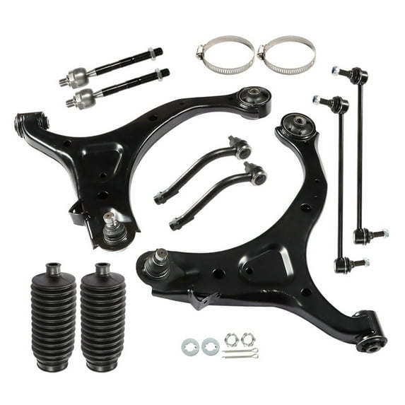 Fit for 07-12 Santa Fe Sorento Suspension Kit Front Lower Control Arm Sway Bar Link Boots Kit (10 Pcs)