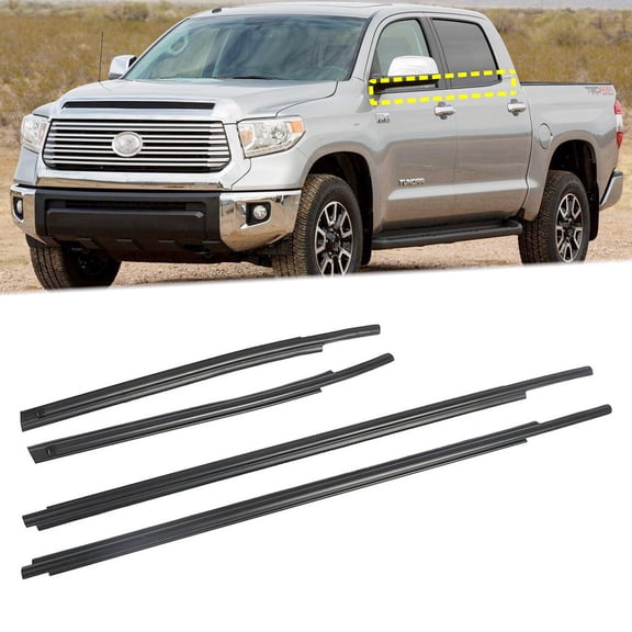 Fit for 07-20 Tundra Window Weatherstrips, Exterior Trim Seal Strips (4 Pcs)