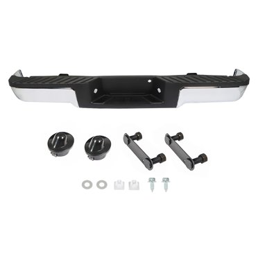 Chrome Rear Step Bumper For 2009-2014 Ford F-150 - With Parking Sensor Holes - Steel, Bolt-On