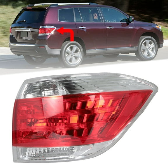 Fit for 11-13 Highlander Tail Light Housing Assembly RH, without Bulbs
