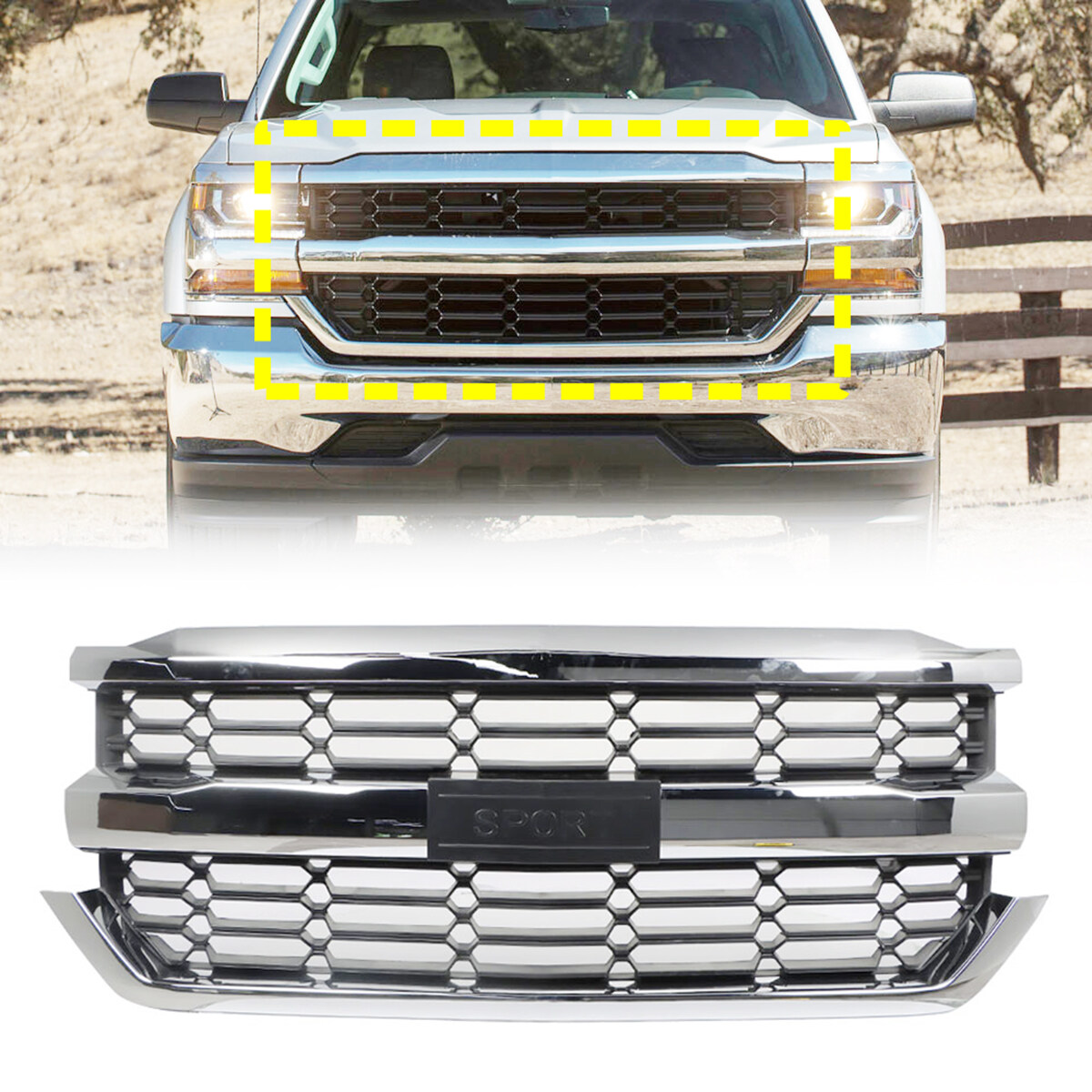 CHEVY Accessories - Chrome Front Grille 84602489 for 16-19 